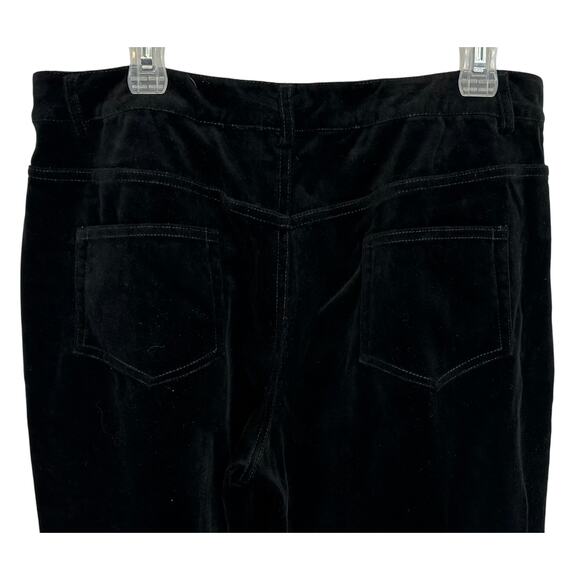 2/$30 Dana Buchman Velvet Pants Black High Waist Bootcut Burnout Flare Size 12 - Picture 7 of 10